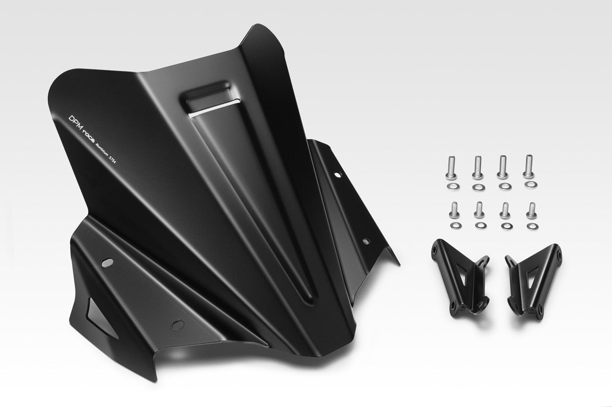 R-0954 MT09 2021/23 - Windshield 'Warrior' - Aluminum Windshield - Hardware Included - Easy Installation - De Pretto Moto Accessories (DPM Race) - 100% Made in Italy