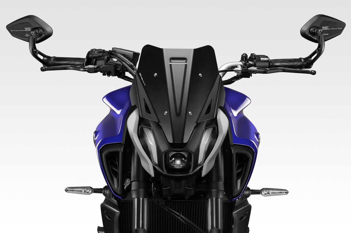 R-0946 MT07 2021/24 - Windshield 'Warrior' - Aluminum Windshield - Hardware Included - Easy Installation - De Pretto Moto Accessories (DPM Race) - 100% Made in Italy